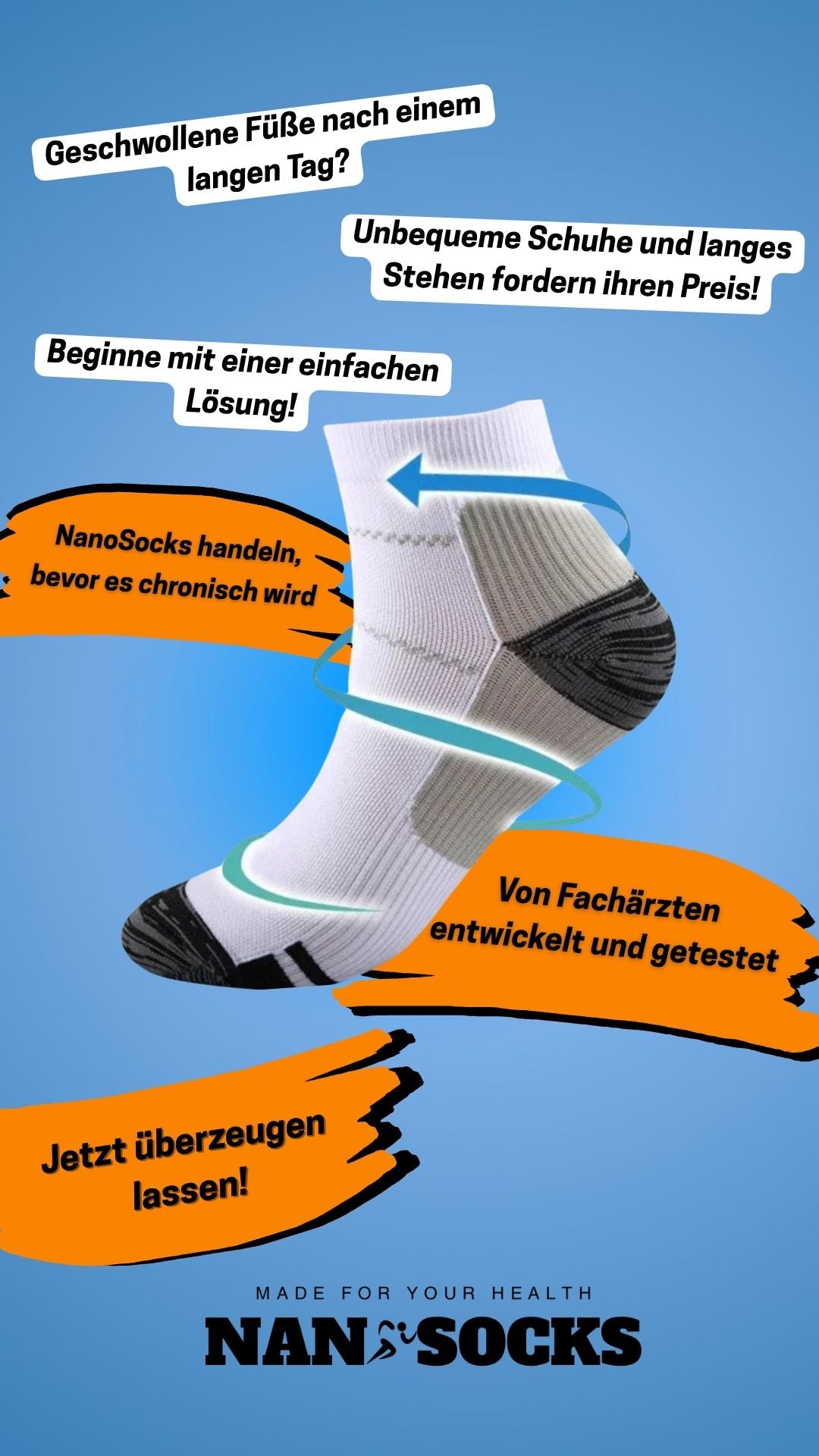 NanoSocks FußVital Pro – Spürbare Entlastung ab dem ersten Schritt
