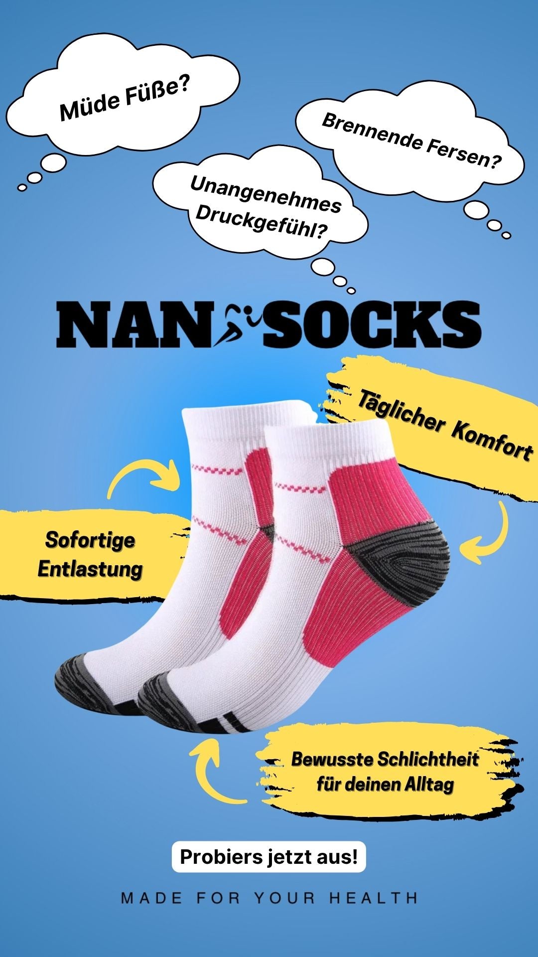 NanoSocks FußVital Pro – Spürbare Entlastung ab dem ersten Schritt